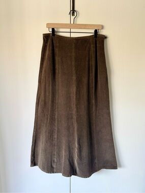 Eddie Bauer Corduroy Paneled A-line Midi Skirt